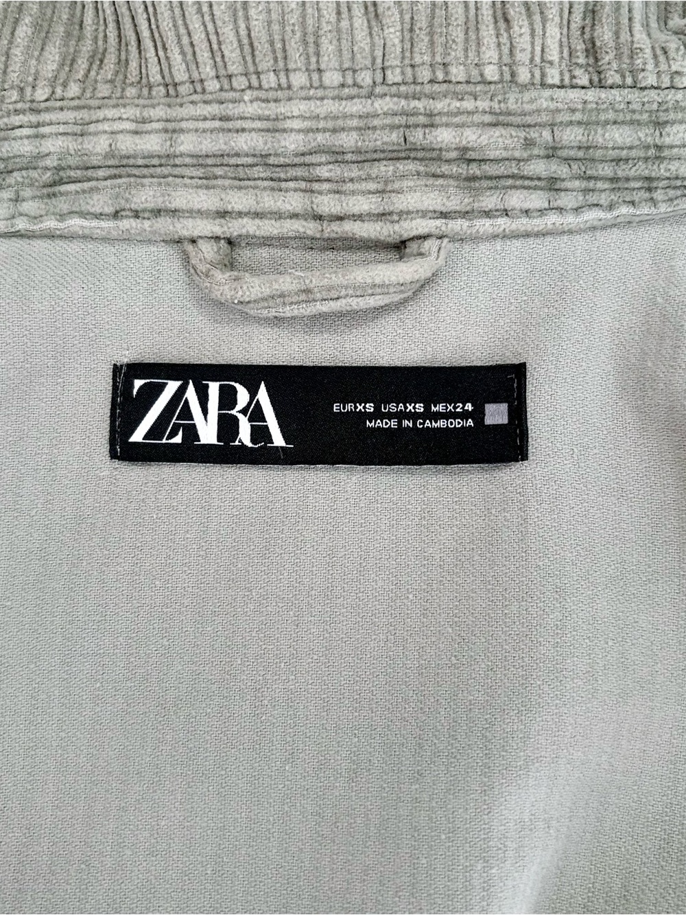 Zara Sage Green Corduroy Cropped Jacket Shacket - Size XS - Picture 7 of 9